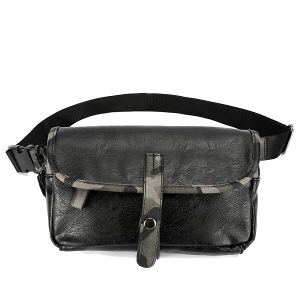 Мъжка модерна чанта в черен цвят от еко кожа