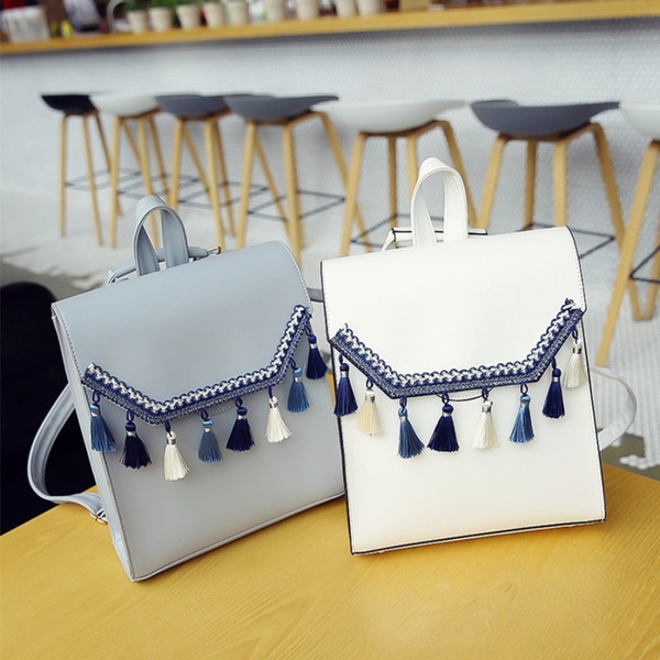 НОВО дамска раница с бродерия в три цвята