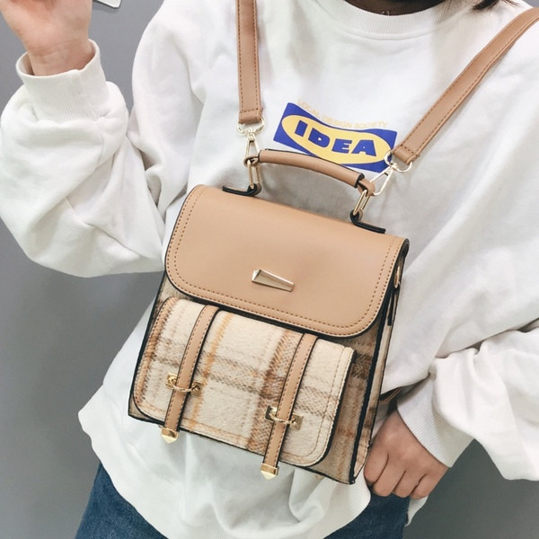 Елегантна дамска раница с дълга и къса дръжка в два цвята