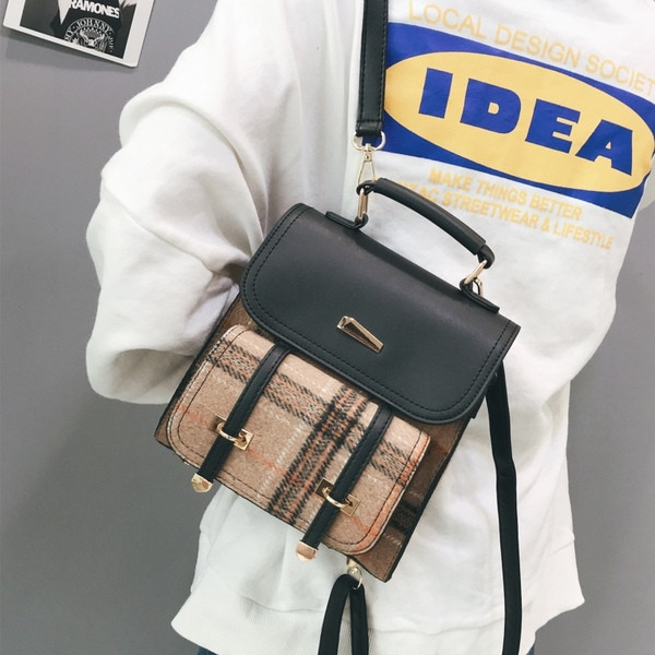 Елегантна дамска раница с дълга и къса дръжка в два цвята