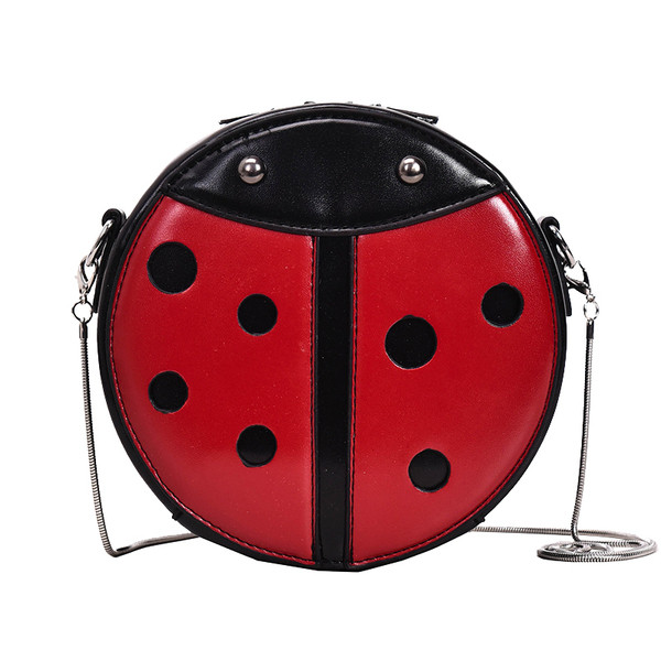 Ежедневна дамска чанта с метална дръжка в кръгла форма 