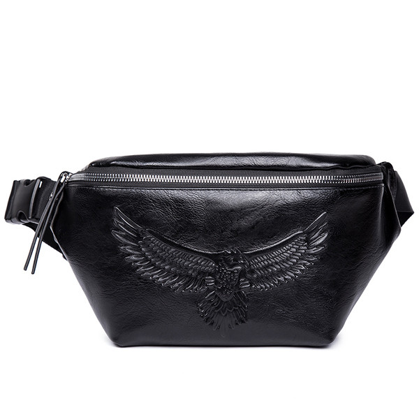 Мъжка ежедневна чанта в черен цвят от еко кожа