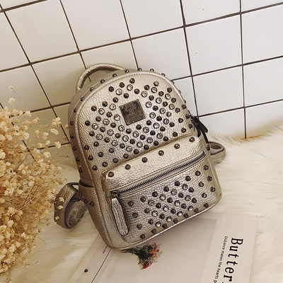 Rucsac de dama din piele ecologica cu decor metalic