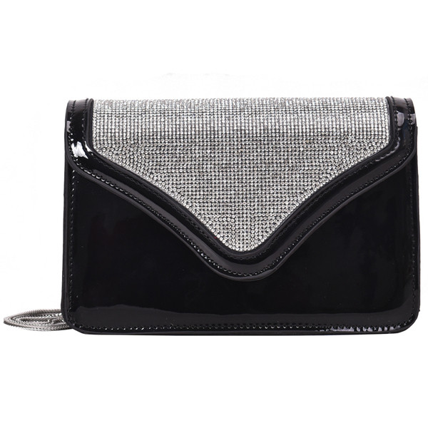 Стилна дамска чанта с лъскав ефект в два цвята 