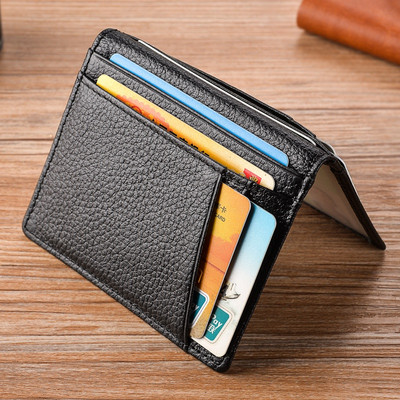 Елегантен мъжки портфейл в черен цвят от еко кожа