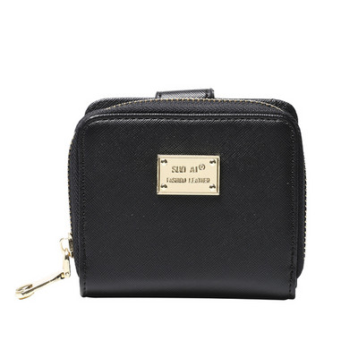 Portofel barbatesc modern din piele ecologica de culoare neagra