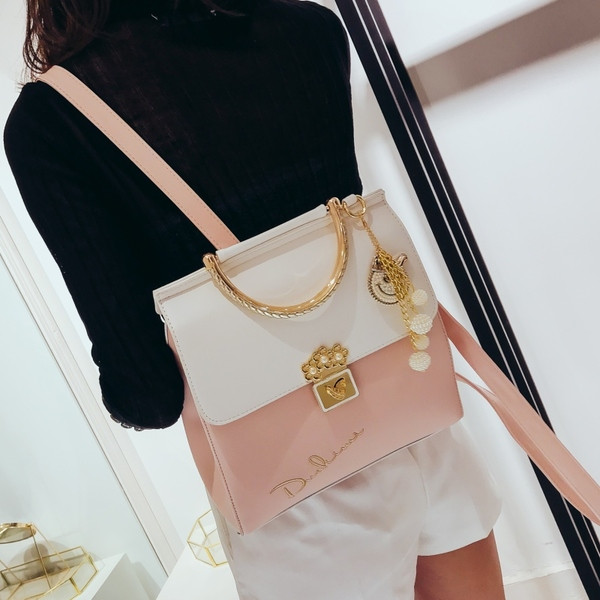 Дамска елегантна раница с аксесоар в няколко цвята