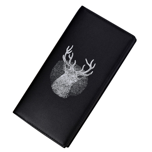 Актуален мъжки портфейл с щампа в черен цвят