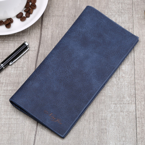 Κομψό ανδρικό πορτοφόλι σε γκρι, μπλε και καφέ χρώμα