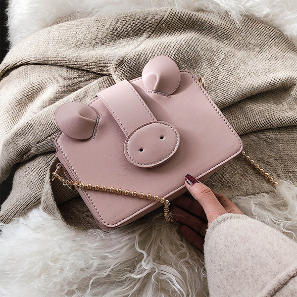 Σύγχρονη τσάντα κυρίες με τρισδιάστατο στοιχείο σε διάφορα χρώματα