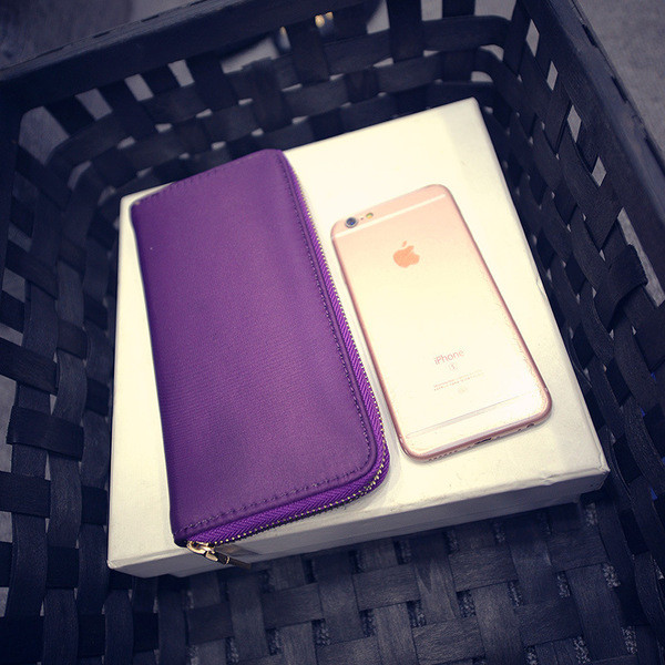 Κομψό γυναικείο πορτοφόλι σε τρία χρώματα φερμουάρ