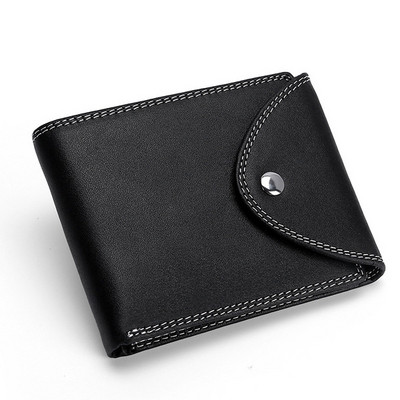 Малък мъжки портфейл в черен цвят от еко кожа