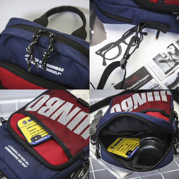 Ανδρική τσάντα αθλητισμού με τριών χρωμάτων επιγραφή