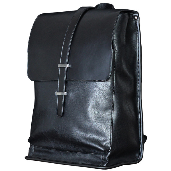 Μοντέρνο ανδρικό σακίδιο σε μαύρο χρώμα με οικολογικό δέρμα