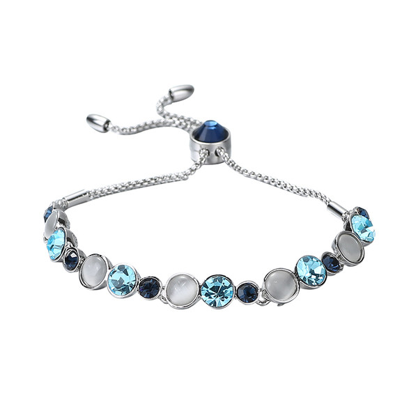 Κυρίες κομψό βραχιόλι με διακοσμητικές πέτρες σε δύο χρώματα