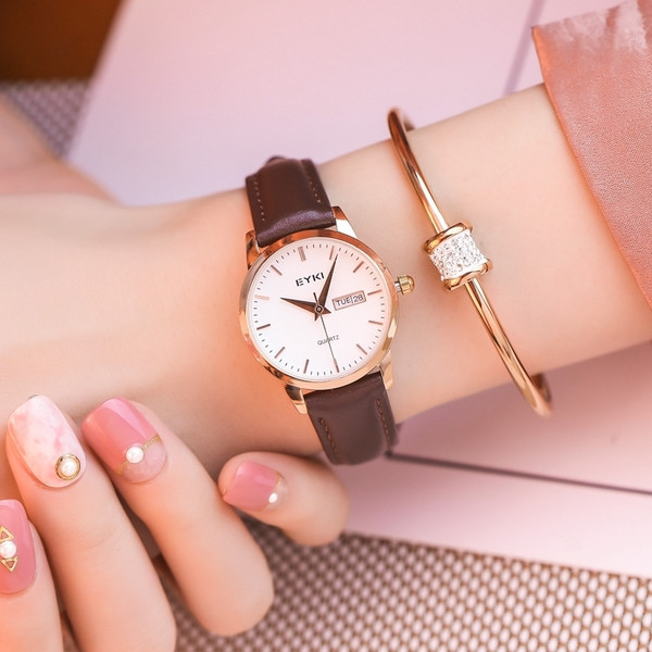 Ceas de zi cu zi de dama cu bratara in trei culori