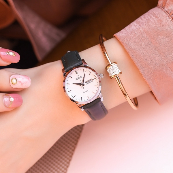 Ceas de zi cu zi de dama cu bratara in trei culori