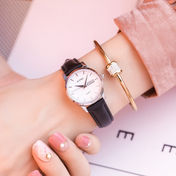 Ceas de zi cu zi de dama cu bratara in trei culori