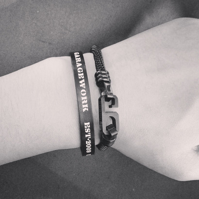 Brățară bărbătească modernă în trei culori cu inscripții