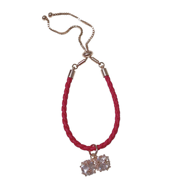 Γυναικείο καθημερινό βραχιόλι με κόκκινα μενταγιόν