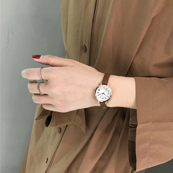 Ceas elegant de dama cu curea din imitatie de piele in mai multe culori