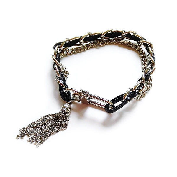 Bratara de dama cu pandantiv in negru si rosu