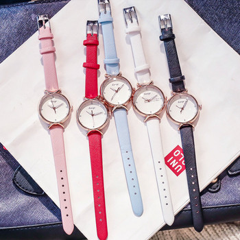 Нов модел дамски часовник с каишка от еко кожа в няколко цвята