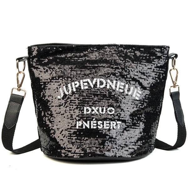 Geanta de dama moderna cu paiete in doua culori