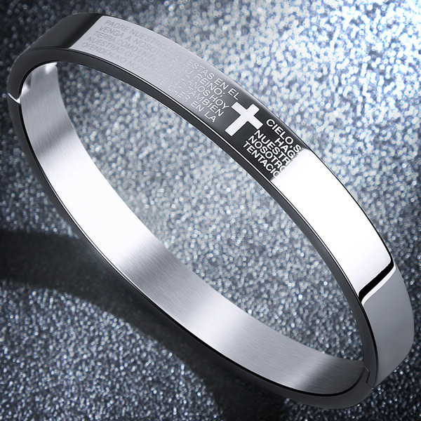 Κομψό ανδρικό βραχιόλι με χαραγμένη επιγραφή σε δύο χρώματα