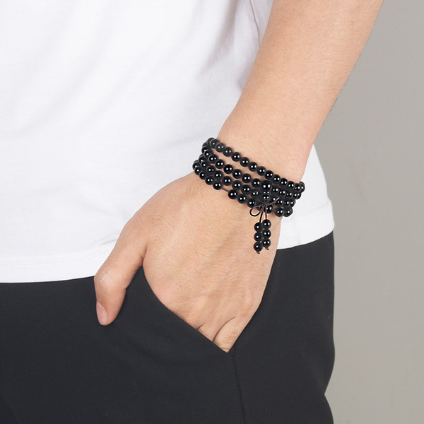 Brățară rozăr modernă pentru bărbați de culoare neagră