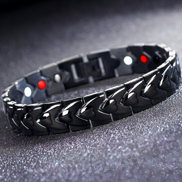 Brățară modernă pentru bărbați din metal în negru