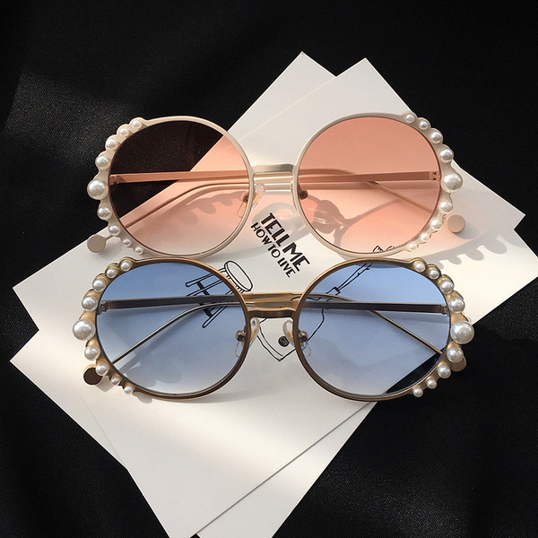 Ochelari de soare de dama decorati cu perle in mai multe culori