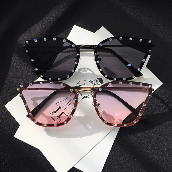 Ochelari de soare eleganti de dama cu decor cu pietre