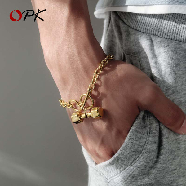 Ανδρικό μοντέρνο μεταλλικό βραχιόλι σε δύο χρώματα