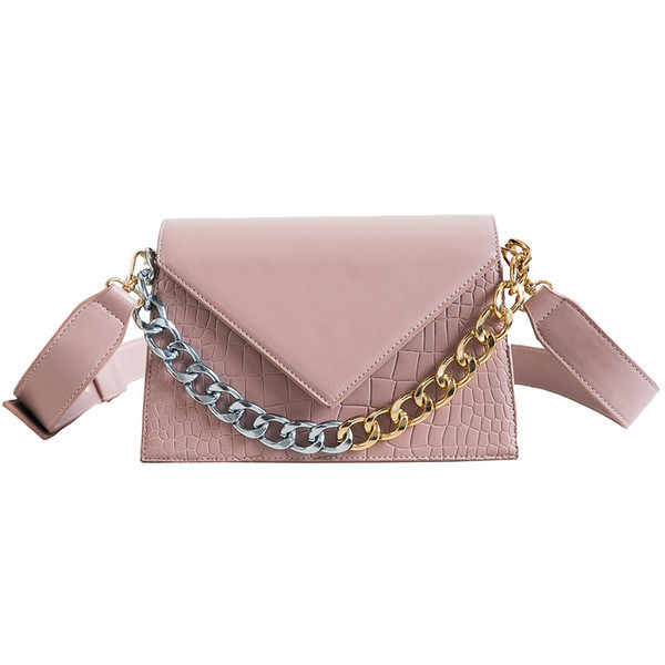 Geanta de dama actuala din piele ecologica cu lant metalic in mai multe culori