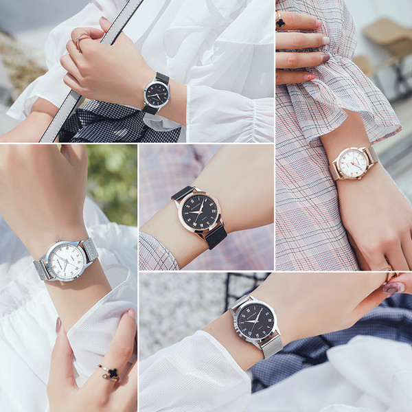 Ceas de dama cu curea din piele ecologica in diferite culori