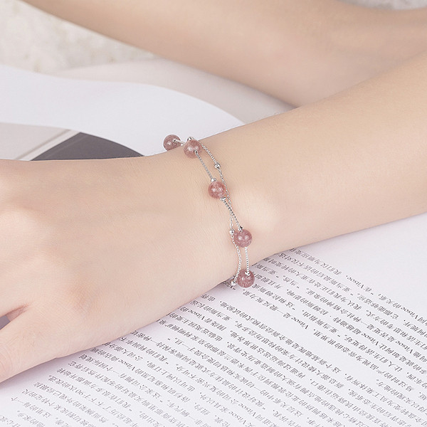 Bratara de dama moderna cu margele in doua culori