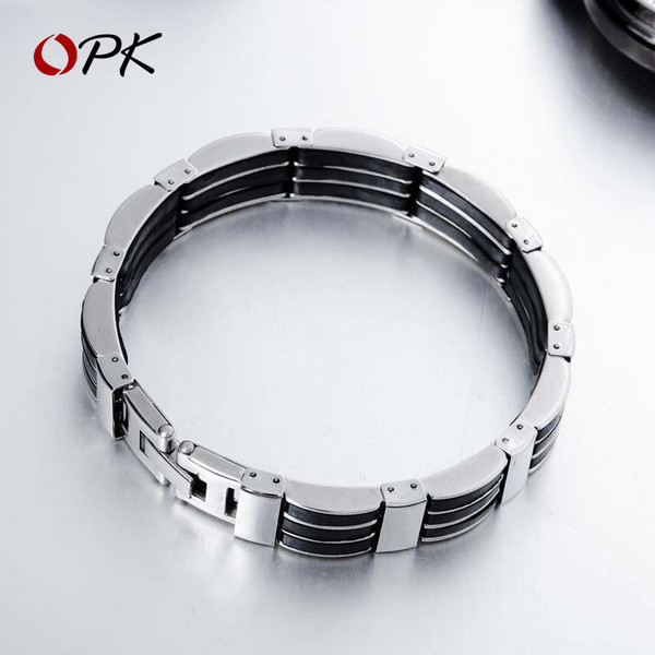 Brățară modernă pentru bărbați din metal de culoare argintie