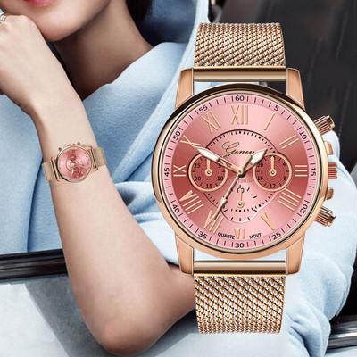Нов модел дамски метален часовник в различни цветове