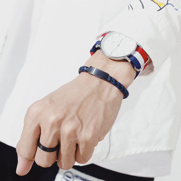 Bratara barbateasca simpla din piele ecologica