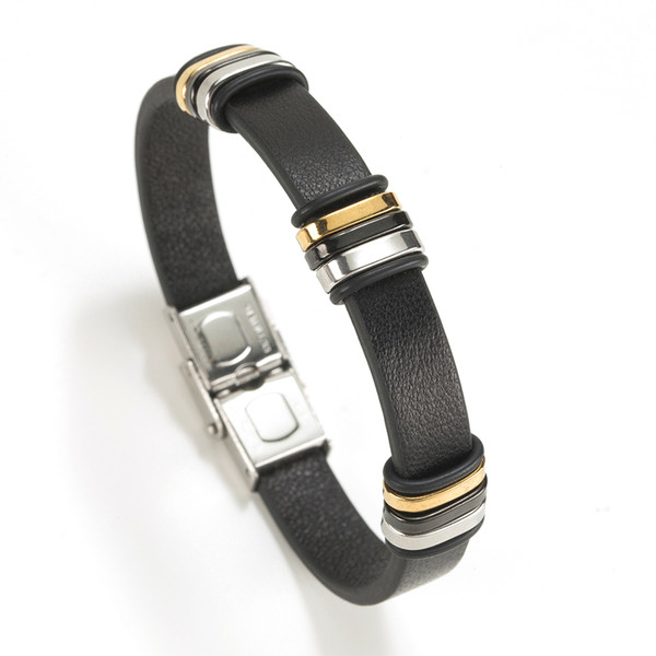 Bratara moderna pentru barbati cu elemente metalice