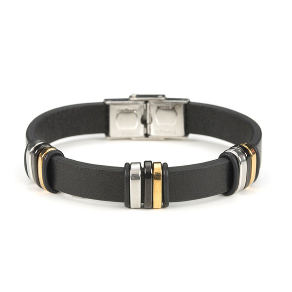 Bratara moderna pentru barbati cu elemente metalice