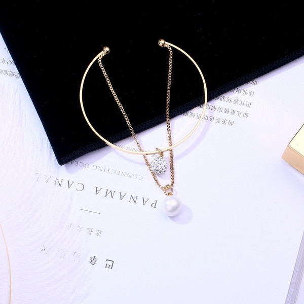 Κυρίες κομψό βραχιόλι με μενταγιόν σε δύο χρώματα