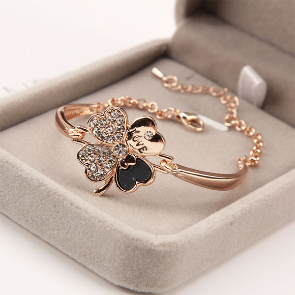 Γυναικείο βραχιόλι με πέτρες και επιγραφή σε χρυσό χρώμα