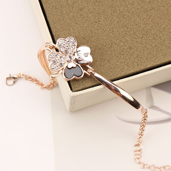 Γυναικείο βραχιόλι με πέτρες και επιγραφή σε χρυσό χρώμα