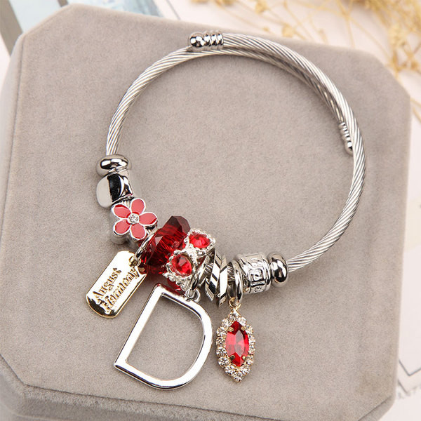 Γυναικείο βραχιόλι με μενταγιόν και πέτρες σε πέντε χρώματα