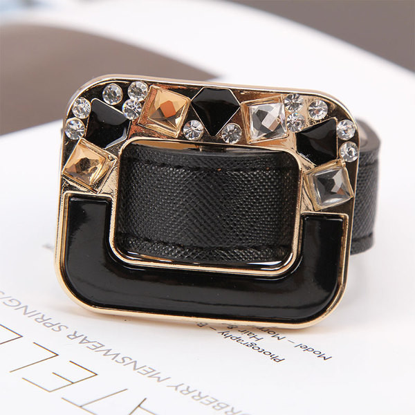 Bratara de dama din piele ecologica cu pietre decorative in trei culori