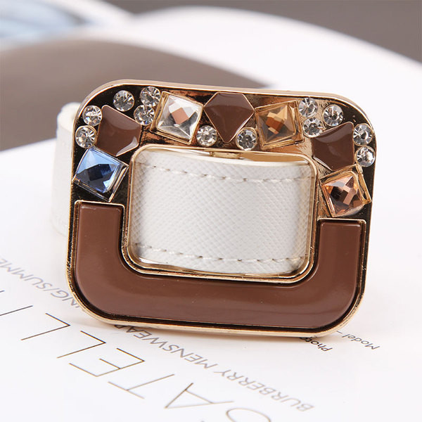 Bratara de dama din piele ecologica cu pietre decorative in trei culori