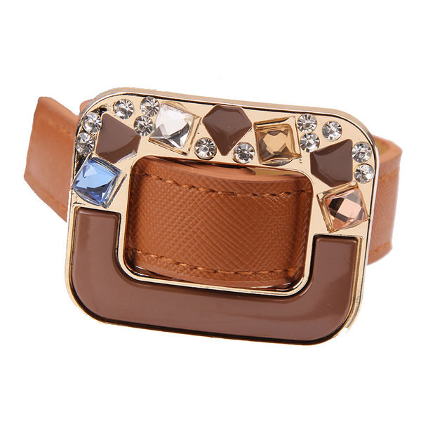 Bratara de dama din piele ecologica cu pietre decorative in trei culori