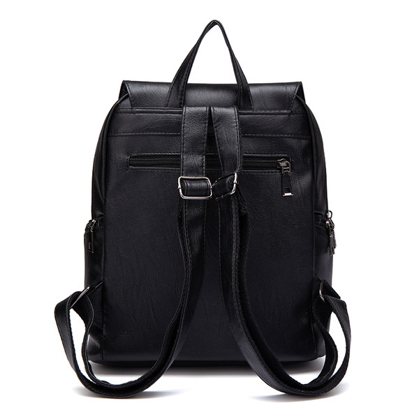 Rucsac casual dama de culoare neagra din piele ecologica
